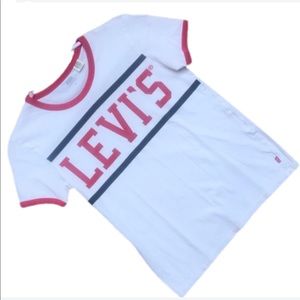 LEVIS White Navy & White Short Sleeve Crew Neck T